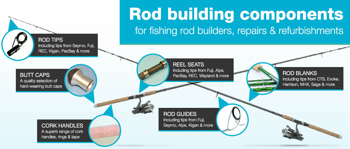 Rod building components for fishing rod builders, repairs